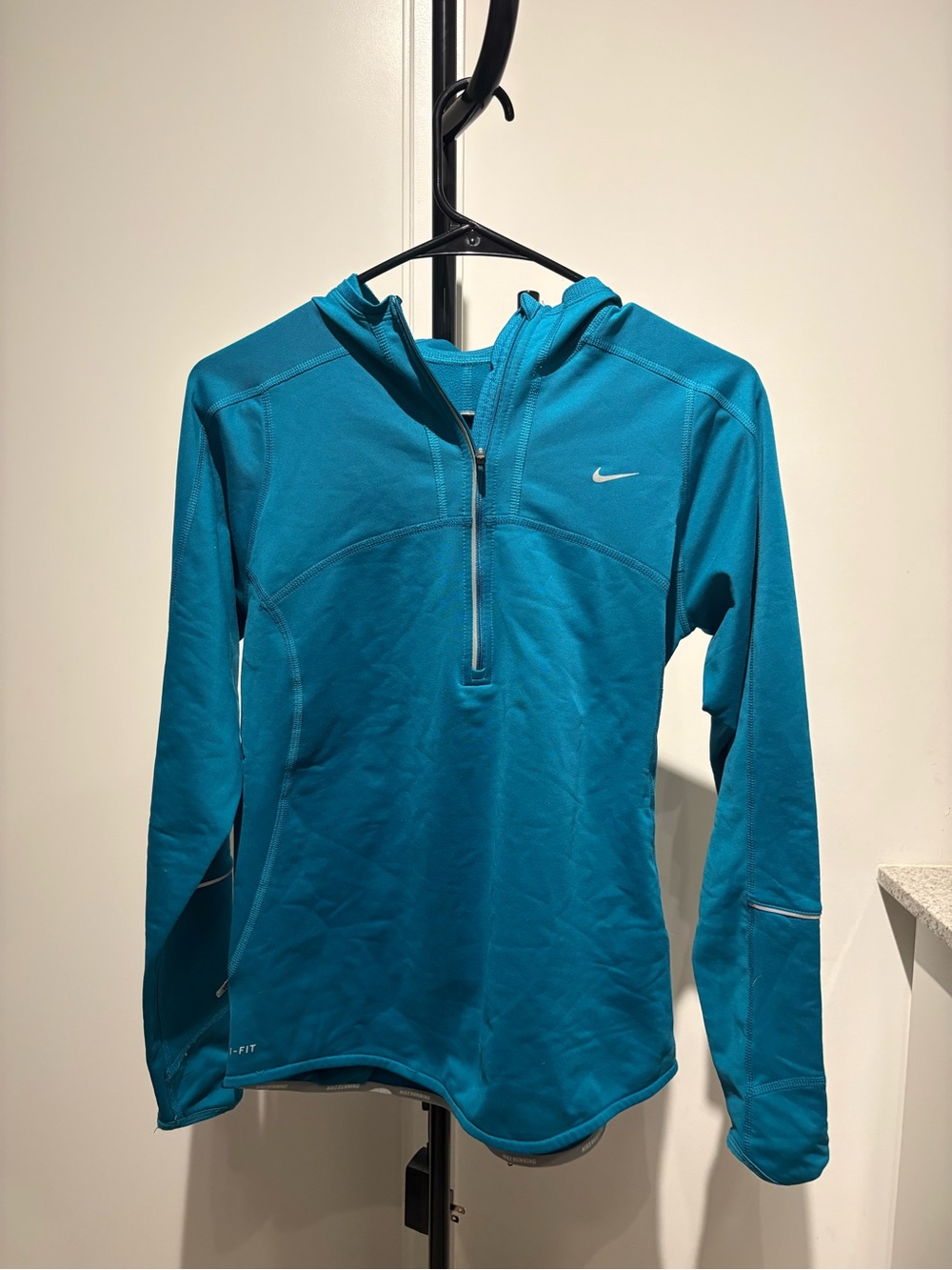 Nike Teal Hooded Half-Zip Swim Coverup